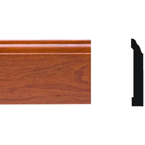 Interior Colonial Base Moulding, 8 ft L, 7/16 in W, Cellular PVC, Brown/Gunstock, Woodgrain - pack of 10 Interior Colonial Base Moulding, 8 ft L, 7/16 in W, Cellular PVC, Brown/Gunstock, Woodgrain - pack of 10