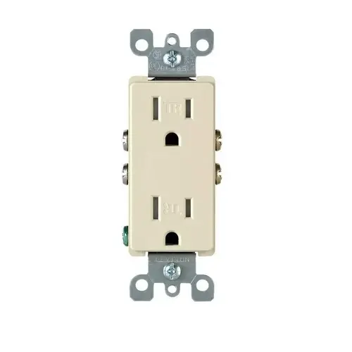 Decora 15A Ivory Tamper Resistant 5-15R Duplex Outlet - pack of 10 Decora 15A Ivory Tamper Resistant 5-15R Duplex Outlet - pack of 10
