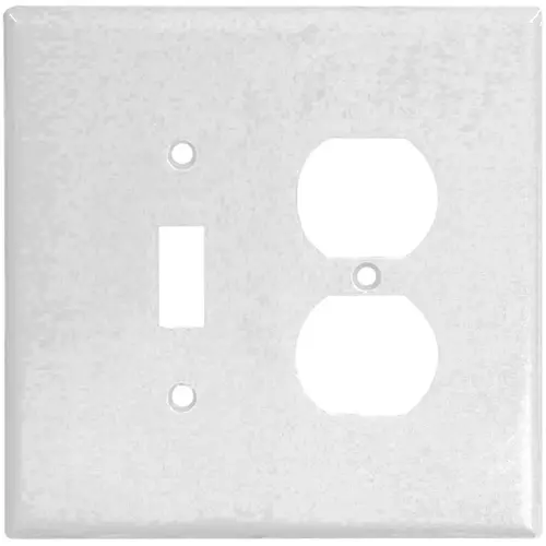 Combination Wallplate, 4-1/2 in L, 4-9/16 in W, 2 -Gang, Thermoset, White - pack of 10