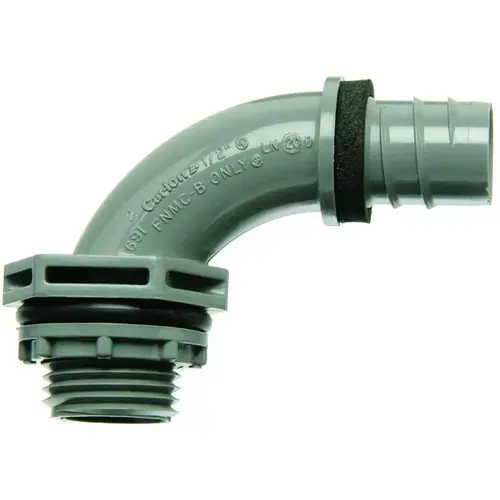 Liquidtight Conduit Elbow, 90 deg Angle NPT, PVC, Gray