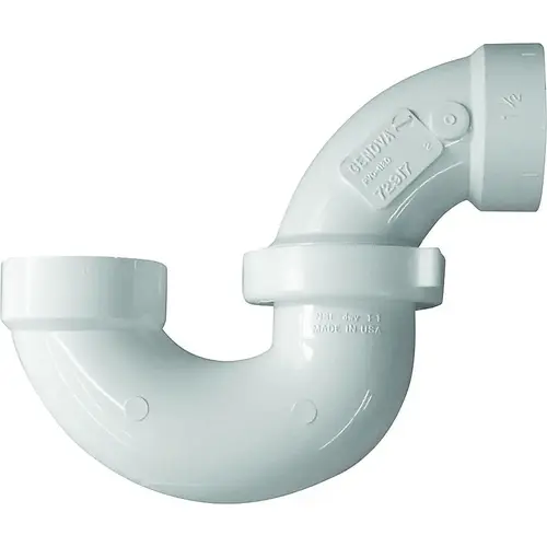 P-Trap, 1-1/2 in, Hub, PVC, White P-Trap, 1-1/2 in, Hub, PVC, White