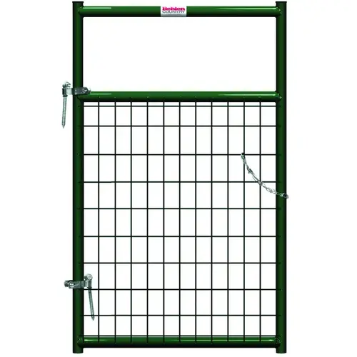 Wire-Filled Gate, 36 in W Gate, 50 in H Gate, 6 ga Mesh Wire, 2 x 4 in Mesh, Green