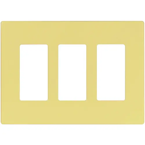 PJS Wallplate, 4.87 in L, 6-3/4 in W, 3 -Gang, Polycarbonate, Ivory, High-Gloss PJS Wallplate, 4.87 in L, 6-3/4 in W, 3 -Gang, Polycarbonate, Ivory, High-Gloss