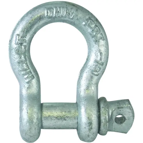 Anchor Shackle, 1/4 in Trade, 0.33 ton Working Load, Commercial Grade, Steel, Galvanized