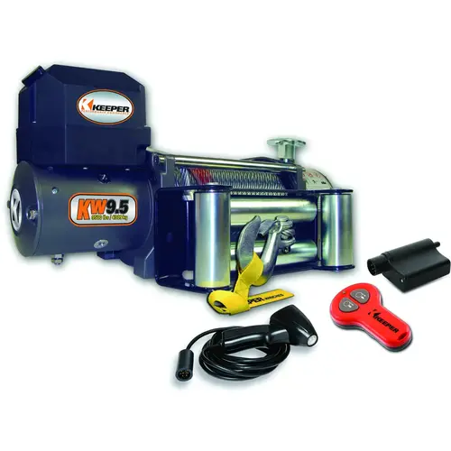 Winch, Electric, 12 VDC, 9500 lb Powder-Coated
