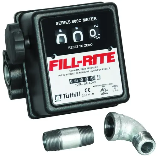 Flow Meter Kit, 3/4 in Connection, NPT, 5 to 20 gpm, 50 psi Pressure, 3-Digit Display