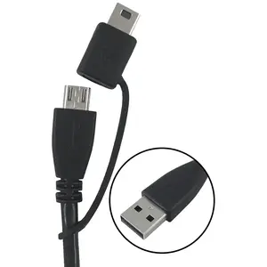 Zenith PM1003USBMM2 Zenith Lightning Cable, USB A, Micro USB, Black, 3 ft L
