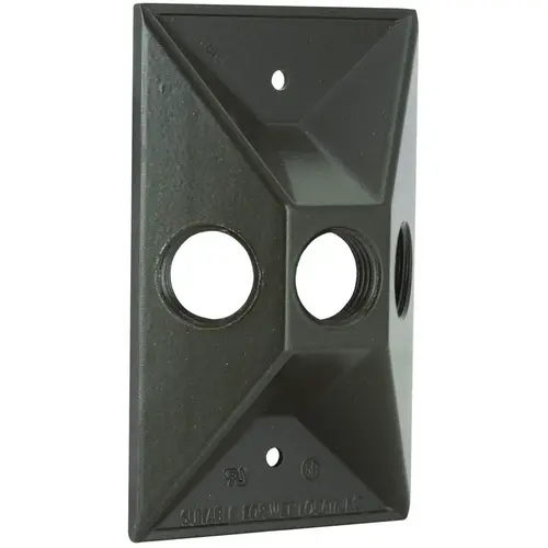5189 Weatherproof Cluster Cover, 2.844 in W, Rectangular, 1 -Gang, Aluminum, Bronze, Powder-Coated 5189 Weatherproof Cluster Cover, 2.844 in W, Rectangular, 1 -Gang, Aluminum, Bronze, Powder-Coated