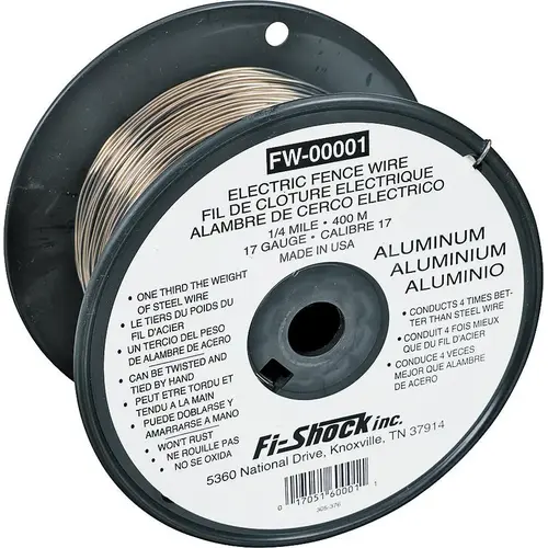 Fi-Shock Fence Wire, 17 ga Wire, Aluminum Conductor, 1/4 mile L