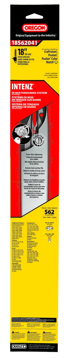 OREGON CUTTING SYSTEMS BAR GUIDE CHAINSAW INTENZ 18IN 18S62041 OREGON CUTTING SYSTEMS BAR GUIDE CHAINSAW INTENZ 18IN 18S62041