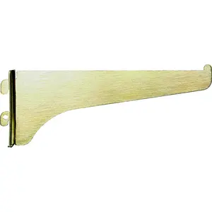 Knape & Vogt 180 BR 8 180 Series 8 In. Brass Steel Regular-Duty Single-Slot Shelf Bracket