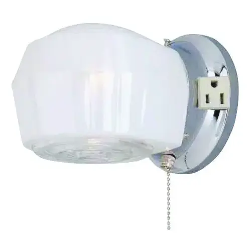 Bracket Wall Light Fixture, 60 W, 1-Lamp, A19 or CFL Lamp, Steel Fixture, Chrome Fixture Bracket Wall Light Fixture, 60 W, 1-Lamp, A19 or CFL Lamp, Steel Fixture, Chrome Fixture