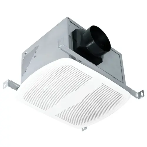 Exhaust Fan, 10-7/8 in L, 9-3/8 in W, 0.3 A, 120 V, 1-Speed, 90 cfm Air, Metal, White