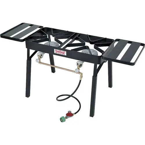 110,000 BTU Propane Gas Dual Burner Patio Stove Steel Outdoor Cooker