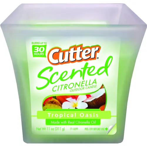 Citronella Candle, Citronella, Tropical Oasis, 11 oz Citronella Candle, Citronella, Tropical Oasis, 11 oz
