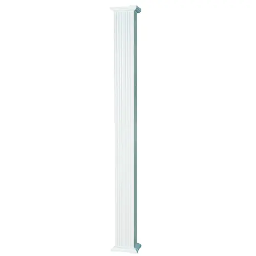 80608 Column, 8 ft H, Square, Aluminum, White