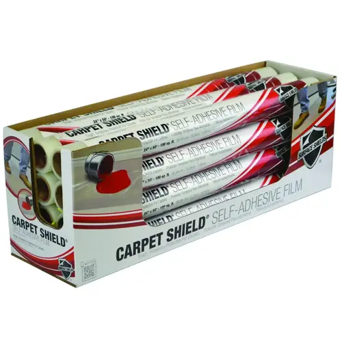 Carpet Shield, 30 ft L, 21 in W, 2.5 mil Thick, Polyethylene, Clear Carpet Shield, 30 ft L, 21 in W, 2.5 mil Thick, Polyethylene, Clear