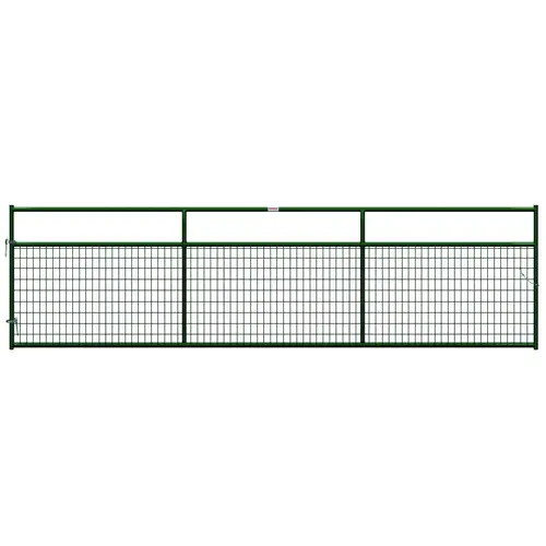 Wire-Filled Gate, 192 in W Gate, 50 in H Gate, 6 ga Mesh Wire, 2 x 4 in Mesh, Green
