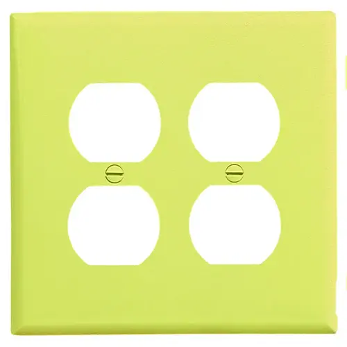 Outlet Wallplate, 6 in L, 5-1/4 in W, 2 -Gang, Polycarbonate, Ivory, High-Gloss, Screw Mounting - pack of 20 Outlet Wallplate, 6 in L, 5-1/4 in W, 2 -Gang, Polycarbonate, Ivory, High-Gloss, Screw Mounting - pack of 20