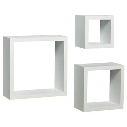 Shadow Box Kit, 50 lb, 3-Shelf, Wood White - pack of 2 Shadow Box Kit, 50 lb, 3-Shelf, Wood White - pack of 2