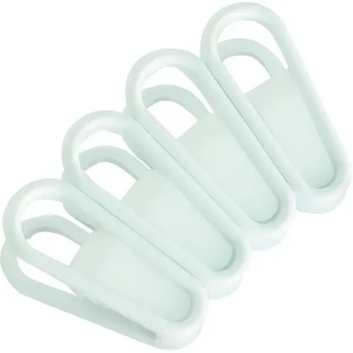 Hanger Grip Clip, 6 in W, 4 in L, Plastic, White - pack of 4