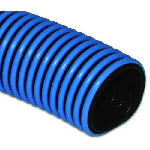 Pool Vacuum Hose, 1-1/2 in ID, 50 ft L, Polyethylene, Black/Blue