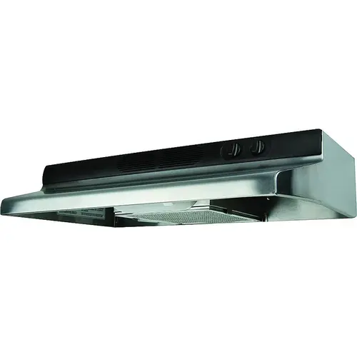 Quiet Zone QZ Series Range Hood, 200 cfm, 30 in W, 12 in D, 6 in H, Cold Rolled Steel