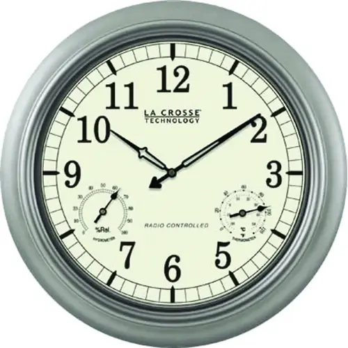 Clock, Round, Silver Frame, Plastic Clock Face, Analog Clock, Round, Silver Frame, Plastic Clock Face, Analog