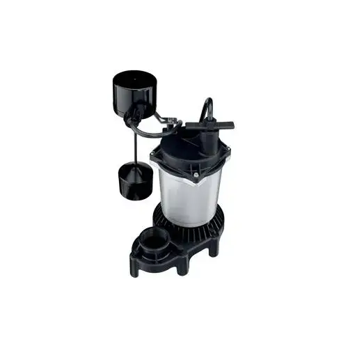 Sump Pump, 1-Phase, 15 A, 115 V, 3/4 hp, 1-1/2 in Outlet, 24 ft Max Head, 4700 gph, Thermoplastic Sump Pump, 1-Phase, 15 A, 115 V, 3/4 hp, 1-1/2 in Outlet, 24 ft Max Head, 4700 gph, Thermoplastic