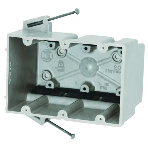 Electrical Box, 3 -Gang, 6 -Outlet, 12 -Knockout, Fiberglass Reinforced Polyester BMC Beige/Tan Electrical Box, 3 -Gang, 6 -Outlet, 12 -Knockout, Fiberglass Reinforced Polyester BMC Beige/Tan