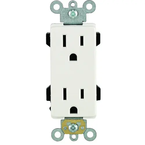 242-16252-00W Duplex Receptacle, 2 -Pole, 15 A, 125 V, Back, Side Wiring, NEMA: 5-15R, White 242-16252-00W Duplex Receptacle, 2 -Pole, 15 A, 125 V, Back, Side Wiring, NEMA: 5-15R, White