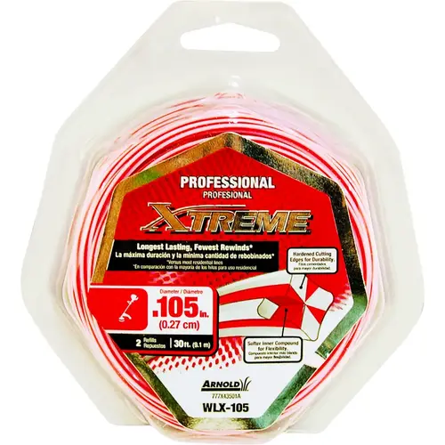 Professional Trimmer Line, 0.105 in Dia, 30 ft L, Monofilament Professional Trimmer Line, 0.105 in Dia, 30 ft L, Monofilament