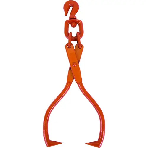 Skid Tong with Grab Hook, 4-1/2 to 25 in Opening, Steel Tip, Steel Handle Blue