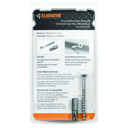 Color Matched Screw, 32 PK Gray