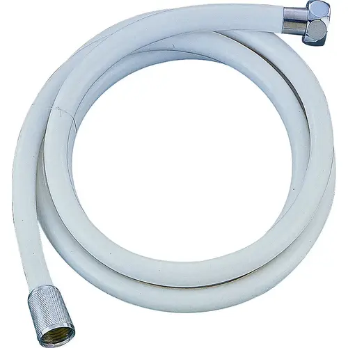 Shower Hose with Hex Nut, 15/16 in Connection, 1/2-14 NPSM White Shower Hose with Hex Nut, 15/16 in Connection, 1/2-14 NPSM White