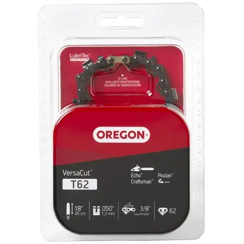 VersaCut Chainsaw Chain, 18 in L Bar, 0.05 Gauge, 3/8 in TPI/Pitch, 62-Link