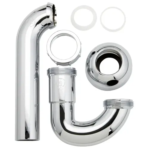 1-1/2 in. ABS Decorative Polished Chrome P-Trap with 1-1/4 in. Reducer Washer Chrome-Plated 1-1/2 in. ABS Decorative Polished Chrome P-Trap with 1-1/4 in. Reducer Washer Chrome-Plated