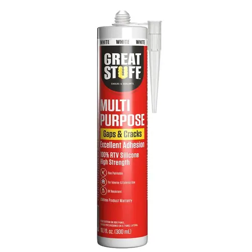 Multi-Purpose Caulk, White, 24 hr Curing, 41 to 104 deg F, 10.1 fl-oz Cartridge Multi-Purpose Caulk, White, 24 hr Curing, 41 to 104 deg F, 10.1 fl-oz Cartridge