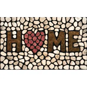 Apache Mills AP 779-1029F Masterpiece Door Mat, 30 in L, 18 in W, Home Stone Pattern, Flocked Fiber Surface, Green