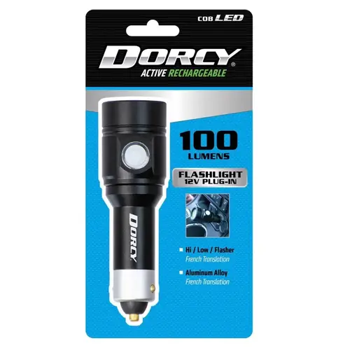 Rechargeable Flashlight, Lithium Battery, 100 Lumens Lumens, 110 m Beam Distance, 2 hr Run Time, Black