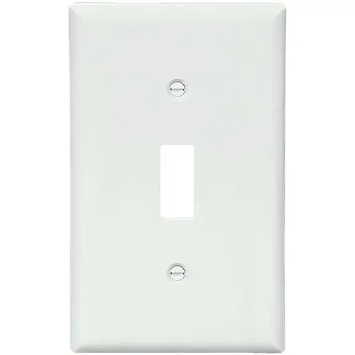 Wallplate, 4-1/2 in L, 2-3/4 in W, 1 -Gang, Nylon, White, High-Gloss Wallplate, 4-1/2 in L, 2-3/4 in W, 1 -Gang, Nylon, White, High-Gloss