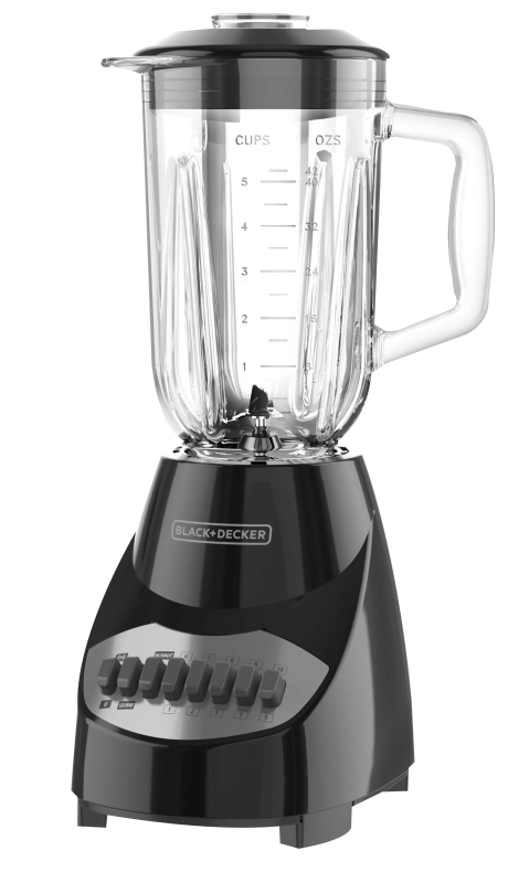 Black & Decker BL2010BG Countertop Blender, 40 oz Bowl, 550 W, 10-Speed, Plastic, Black, Glass Bowl