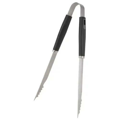 BBQ Tongs, 1.5 mm Gauge, Stainless Steel Blade, Stainless Steel, Plastic Handle, Straight Handle BBQ Tongs, 1.5 mm Gauge, Stainless Steel Blade, Stainless Steel, Plastic Handle, Straight Handle