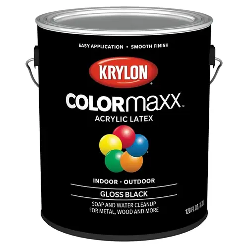 Exterior Paint, Gloss, Black, 1 gal