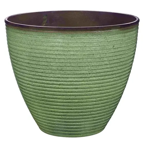Wave Planter, 15 in Dia, Round, Resin, Green Wave Wave Planter, 15 in Dia, Round, Resin, Green Wave