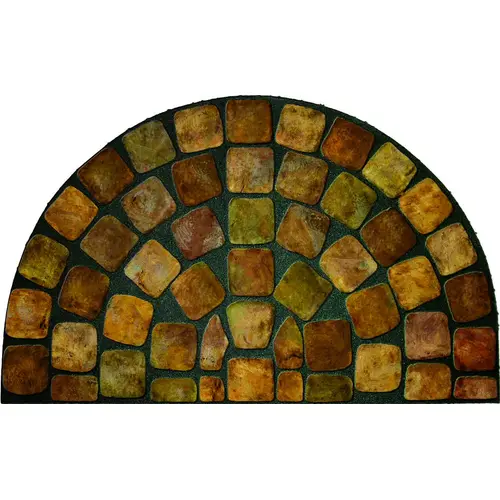Masterpiece Door Mat, 36 in L, 22 in W, Half Round