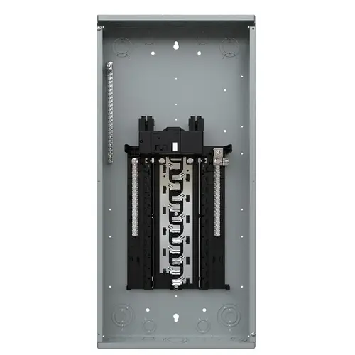 SN Assembled Load Center, 200 A, 24 -Space, 48 -Circuit, Main Breaker, Plug-On Neutral, Gray