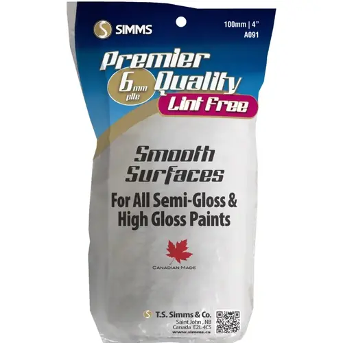 Trim Roller Refill, 1/4 in Thick Nap, 4 in L, Fabric Cover Trim Roller Refill, 1/4 in Thick Nap, 4 in L, Fabric Cover