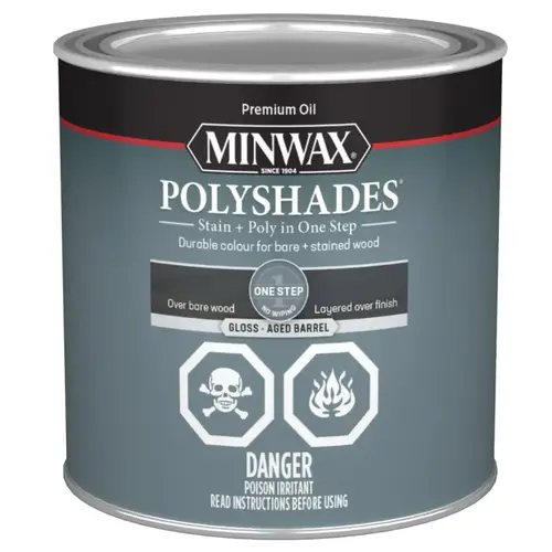 PolyShades Stain, Gloss, Aged Barrel, 0.5 pt PolyShades Stain, Gloss, Aged Barrel, 0.5 pt
