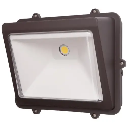 Flood Light, 120 V, 50 W, LED Lamp, 180 deg Beam, 5500 Lumens Lumens, 5000 K Color Temp, Aluminum Fixture Bronze Flood Light, 120 V, 50 W, LED Lamp, 180 deg Beam, 5500 Lumens Lumens, 5000 K Color Temp, Aluminum Fixture Bronze